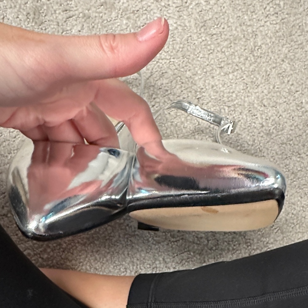 Theory Silver Slingback Wedges - Picture 6 of 6